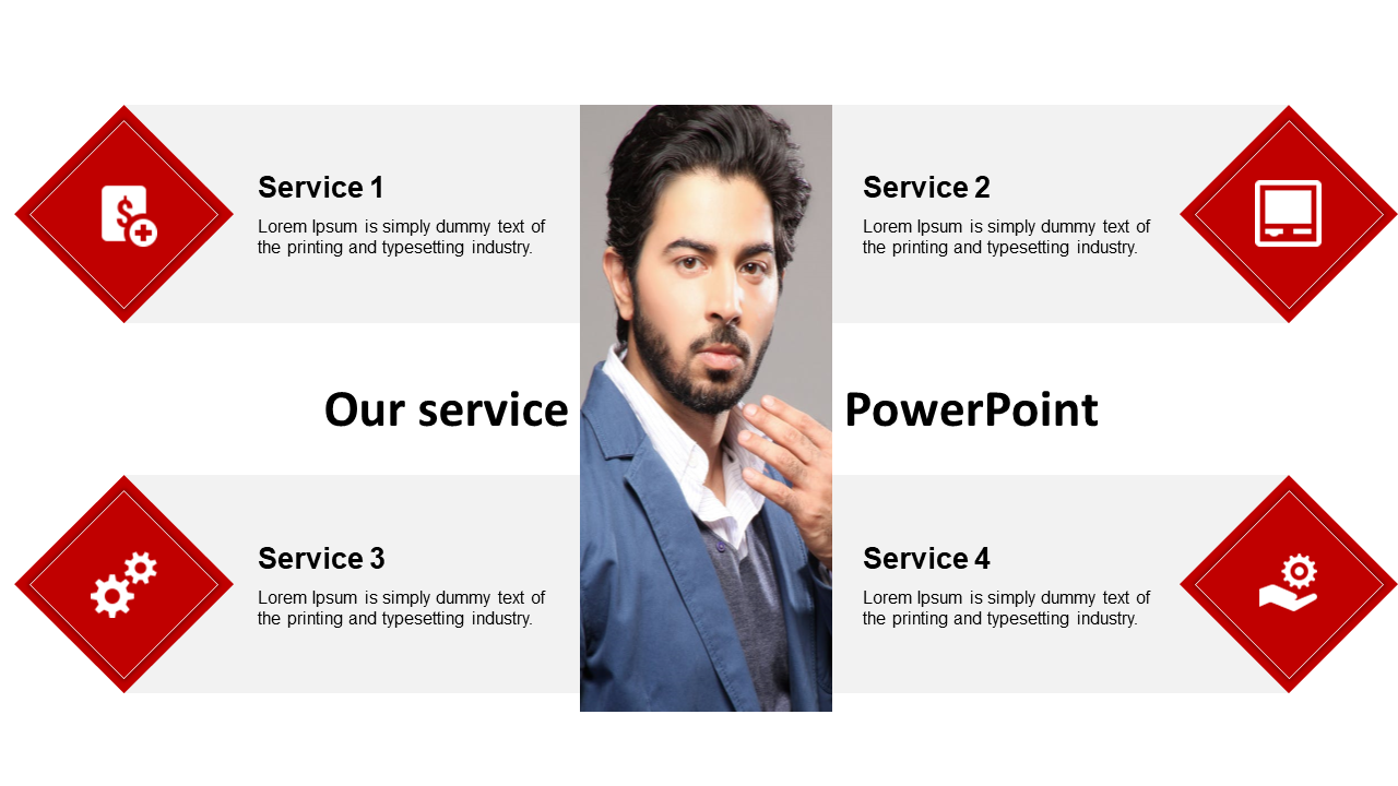 Our Services PowerPoint - Diamond Model Presentation Slide